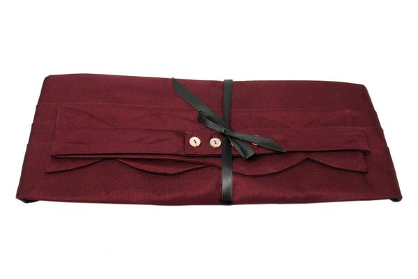 Burgundy Faille Cummerbund + Bow Tie Set