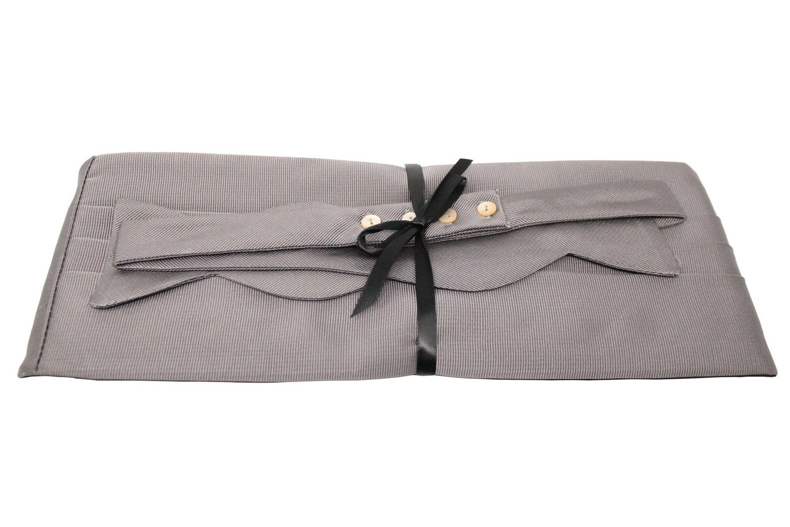 Silver Faille Cummerbund + Bow Tie Set